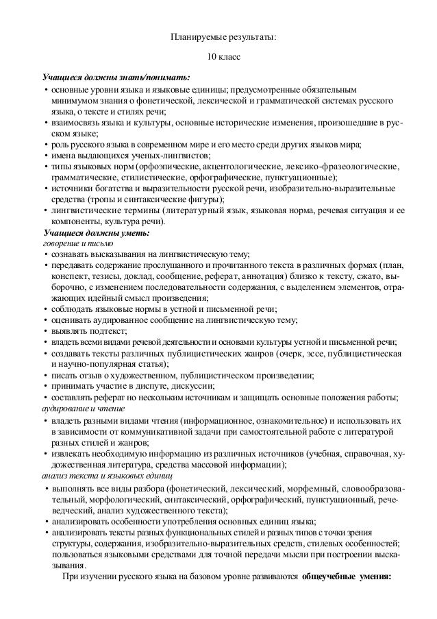 Контрольный диктант по русскому языку 10 класс
